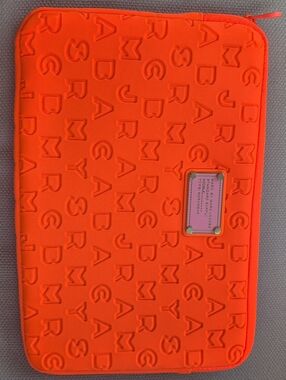 Marc by Marc Jacobs Neon Orange Embossed Logo Tablet Sleeve